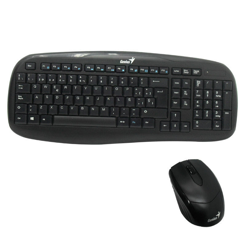 Cenar Alcalde Seducir Kit de teclado y mouse inalámbrico Genius KB-8000, receptor USB, negro,  2.4GHz.