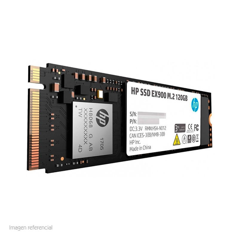 Unidad en estado solido HP EX900 120GB M.2 2280 PCIe Gen 3x4 NVMe 1.3.