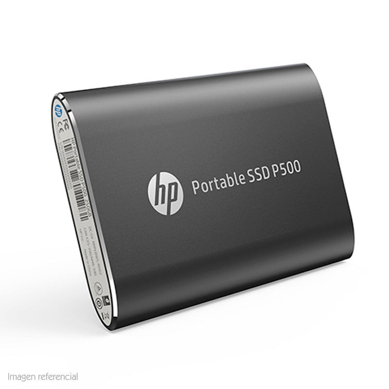 Disco duro externo estado sólido HP P500, 500GB, USB 3.1 Tipo-C, Negro.