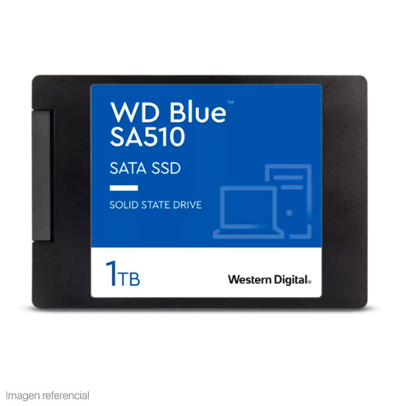 DISCO  SOLIDO INTERNO  WESTERN DIGITAL BLUE SA510, 1TB, SATA 6GB/S, 2.5", 7MM. P/N:WDS100T3B0A