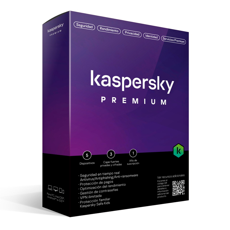 Kaspersky Premium Edition para unos 5 dispositivos Licencia de 1 ao